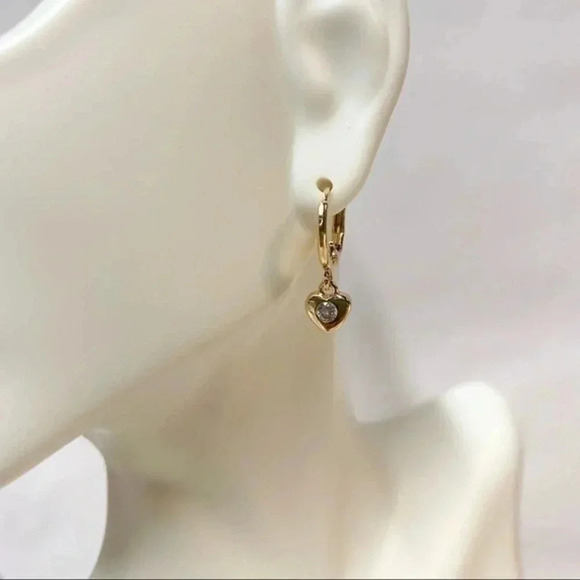 Heart Hoops Earrings - Picture 2 of 2